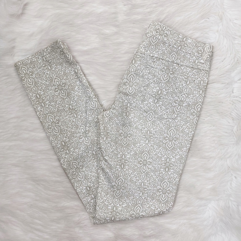 Prana Kara Cream Printed Skinny Jeans Pants